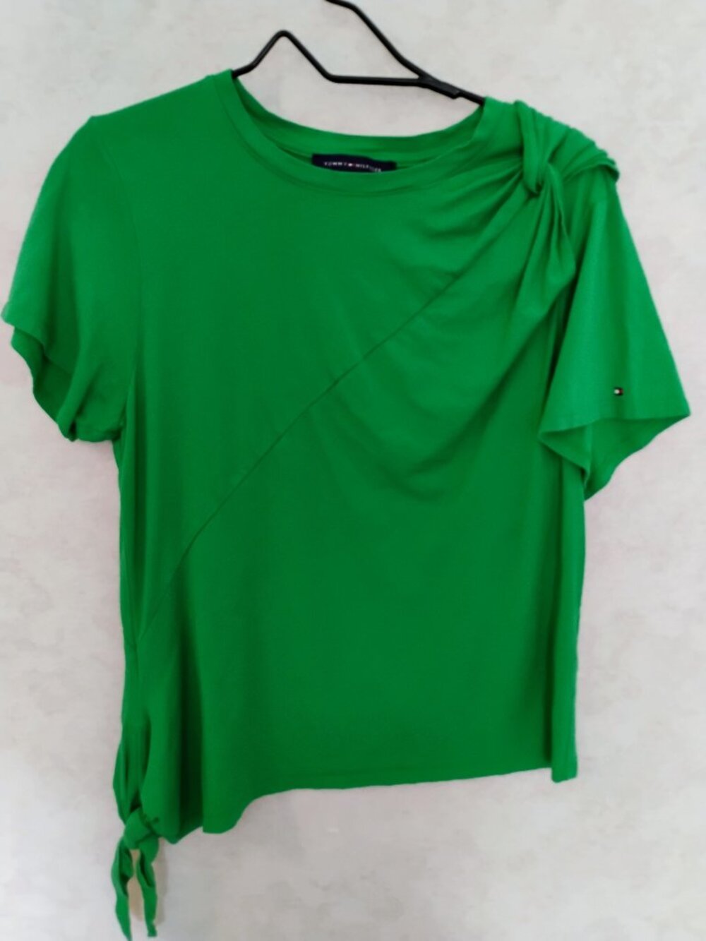 Tommy Hilfiger Green Asymmetric Knot Top Size Large